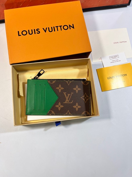 Card holder Louis Vuitton zipper card holder White Size 14.5x8x1cm