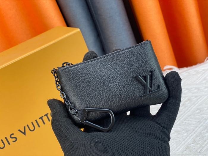 Card holder Louis Vuitton zippered card holder Black Size 12x7cm