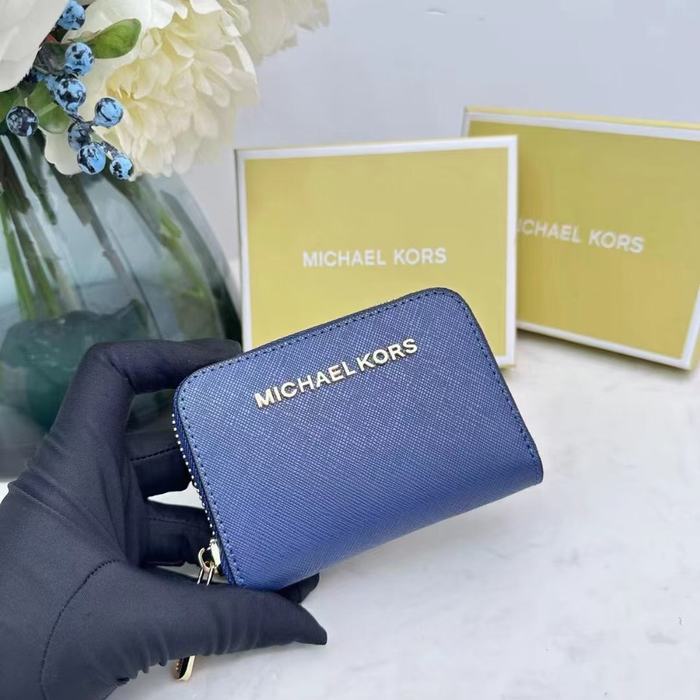 Card holder Michael Kors zip around card holder Blue