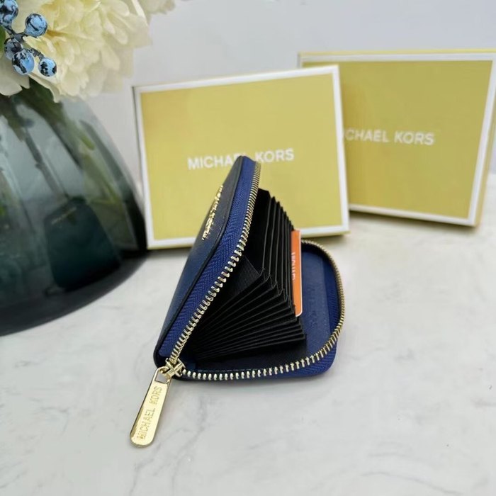 Card holder Michael Kors zip around card holder Blue