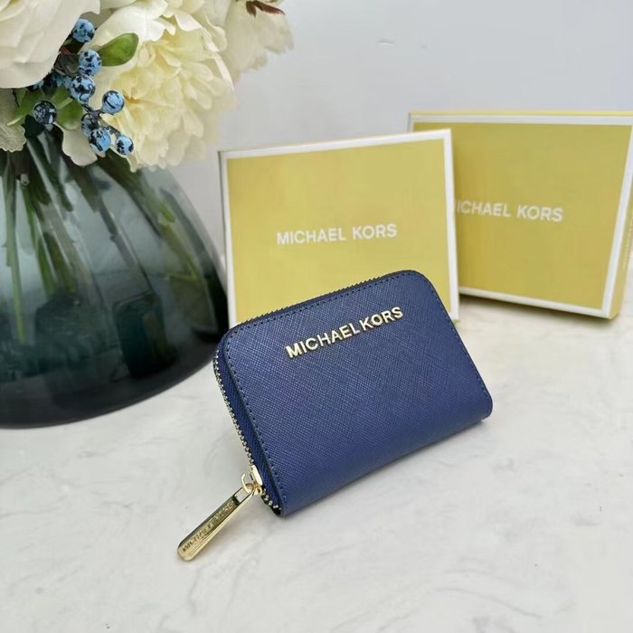 Card holder Michael Kors zip around card holder Blue
