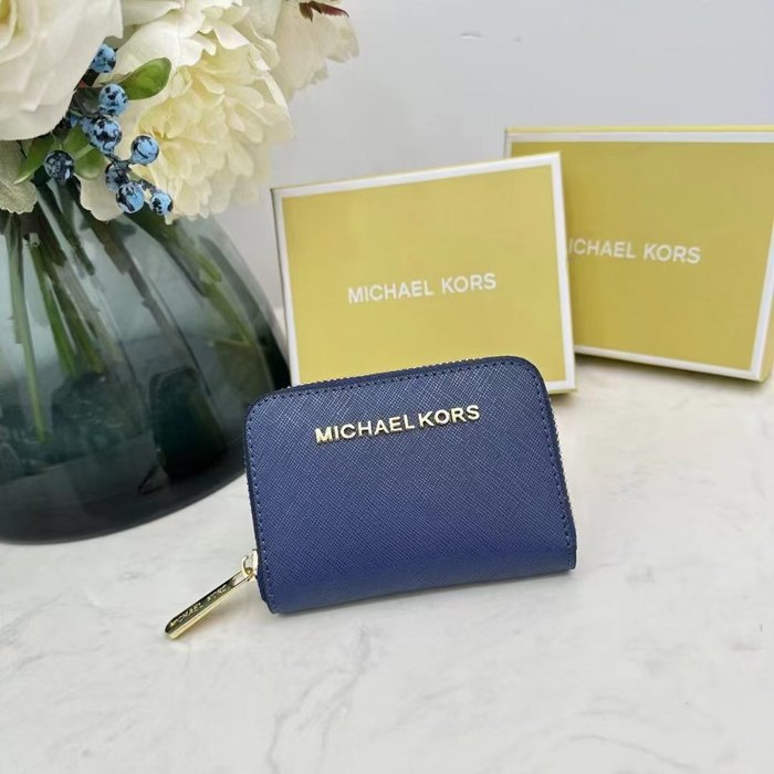 Card holder Michael Kors zip around card holder Blue