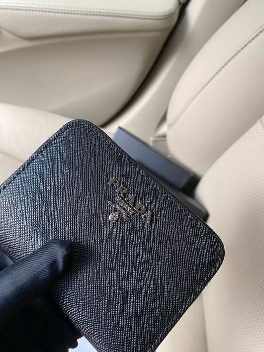 Card holder Prada zip around card holder Black Size 12x9x2.5cm