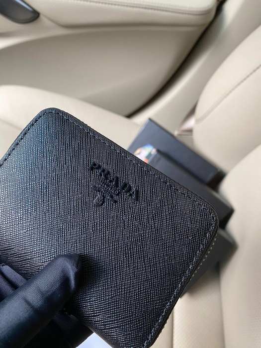 Card holder Prada zip around card holder Black Size 12x9x2.5cm