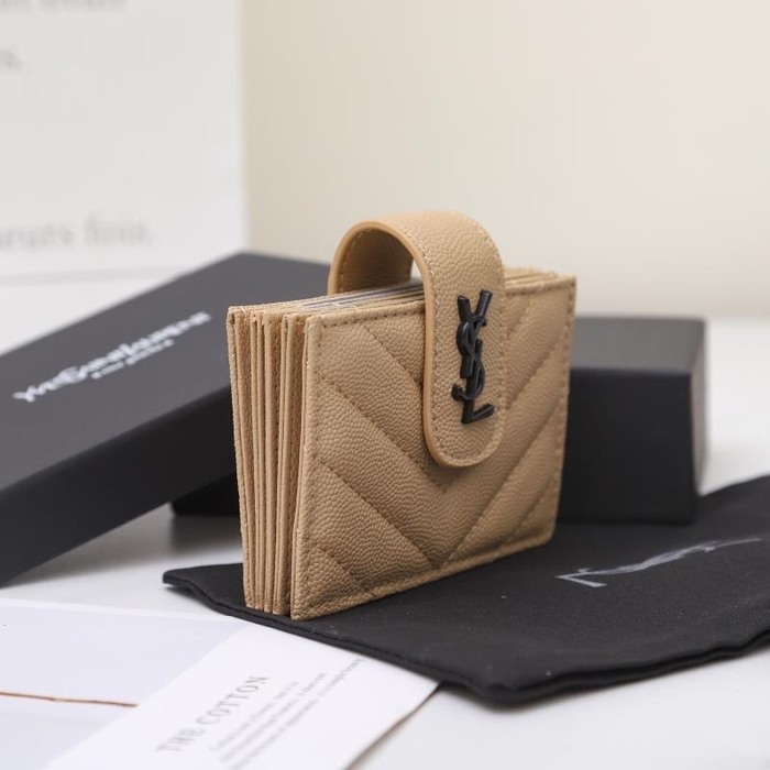 Card holder Saint Laurent card holder Beige Size 11x7x2cm