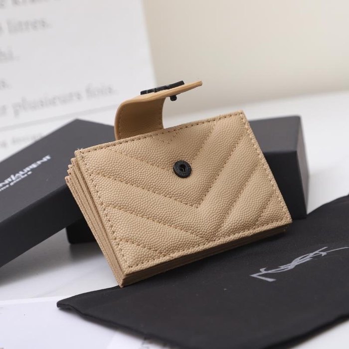 Card holder Saint Laurent card holder Beige Size 11x7x2cm