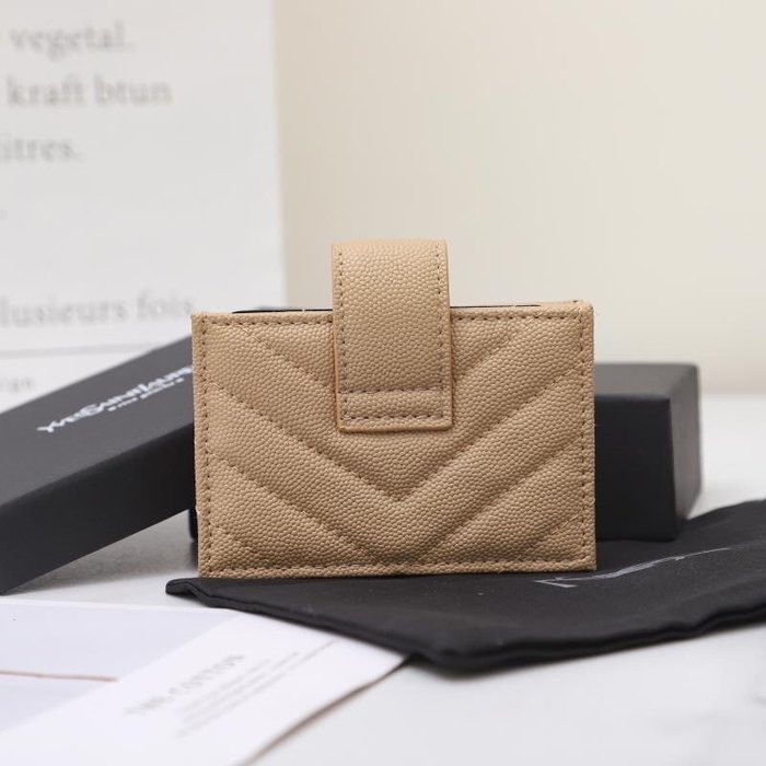 Card holder Saint Laurent card holder Beige Size 11x7x2cm