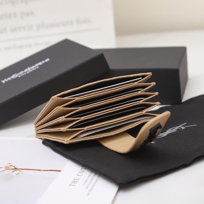 Card holder Saint Laurent card holder Beige Size 11x7x2cm