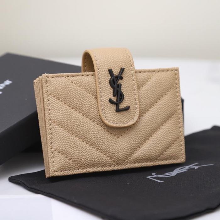 Card holder Saint Laurent card holder Beige Size 11x7x2cm