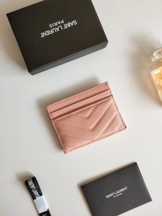 Card holder Saint Laurent quilted card holder Beige Size 10.5x7.5x0.5cm