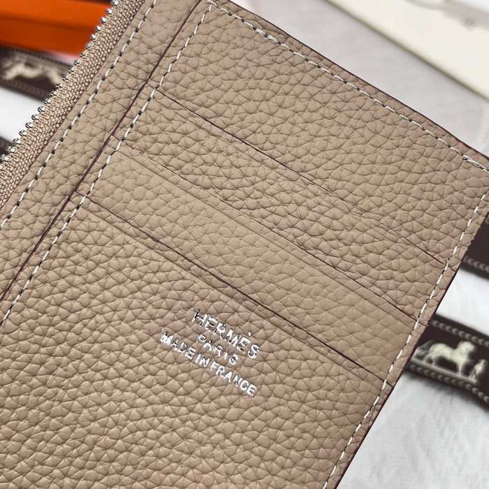 Card holder Togo grained leather card holder Beige Size 11.9x8.3cm