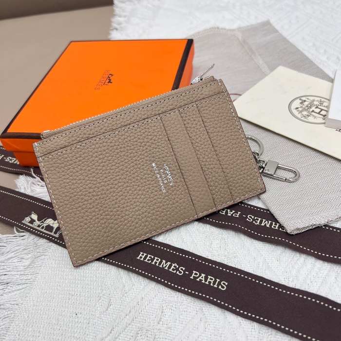 Card holder Togo grained leather card holder Beige Size 11.9x8.3cm