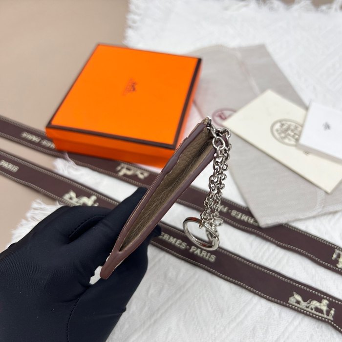 Card holder Togo grained leather card holder Beige Size 11.9x8.3cm