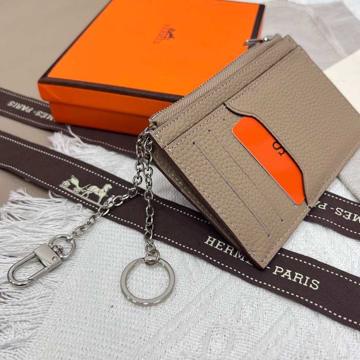 Card holder Togo grained leather card holder Beige Size 11.9x8.3cm