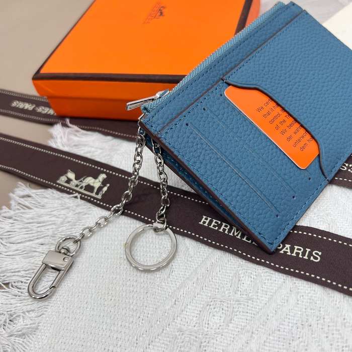 Card holder Togo leather card holder Blue Size 11.9x8.3cm