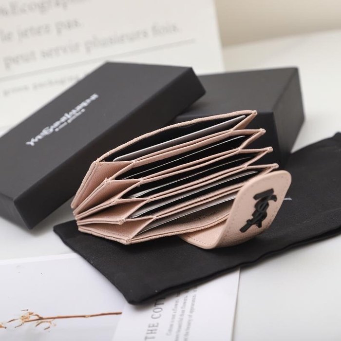 Card holder YSL card holder Beige Size 11x7x2cm