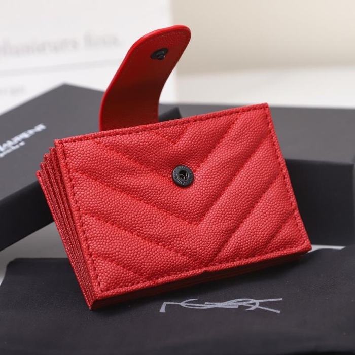 Card holder quilted card holder Red Size 11x7x2cm