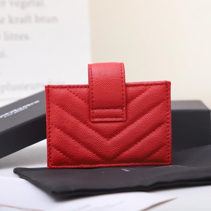 Card holder quilted card holder Red Size 11x7x2cm