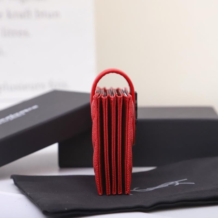 Card holder quilted card holder Red Size 11x7x2cm