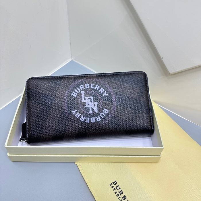 Clutch bag Burberry zip around long wallet Black Size 19x10cm 001