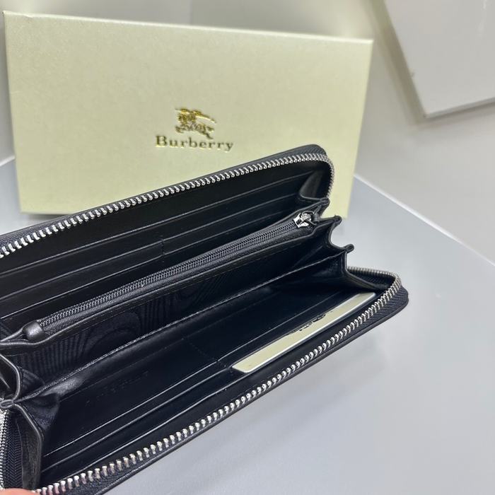 Clutch bag Burberry zip around long wallet Black Size 19x10cm