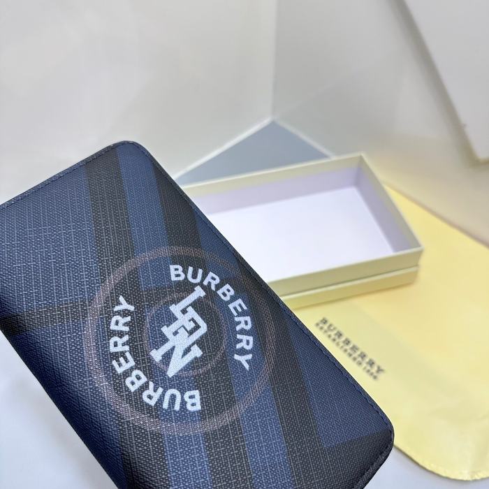 Clutch bag Burberry zip around long wallet Blue Size 19x10cm