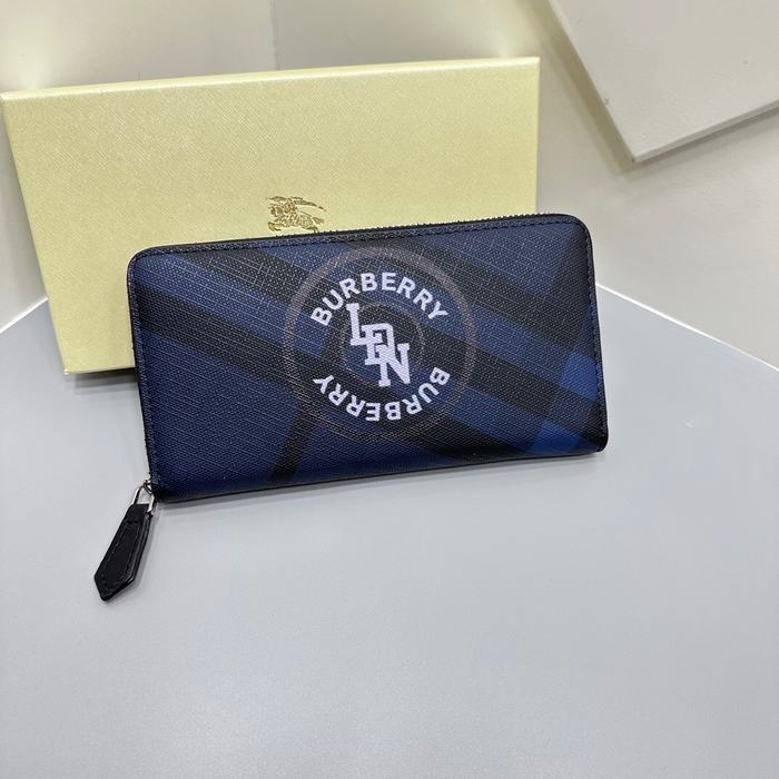 Clutch bag Burberry zip around long wallet Blue Size 19x10cm