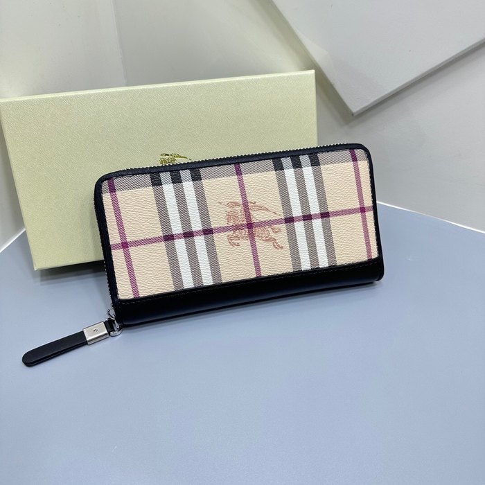 Clutch bag Burberry zip around wallet Beige Size 19x10cm