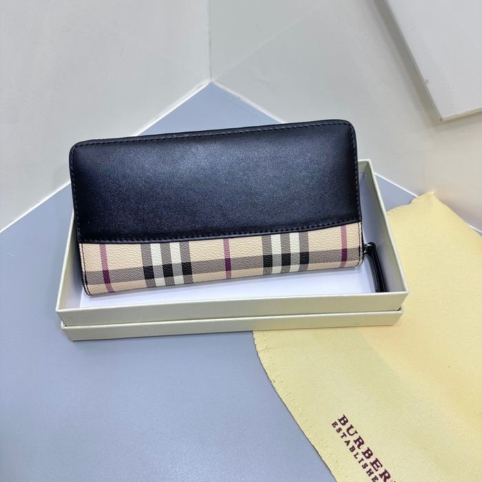 Clutch bag Burberry zip around Black Size 19x10cm