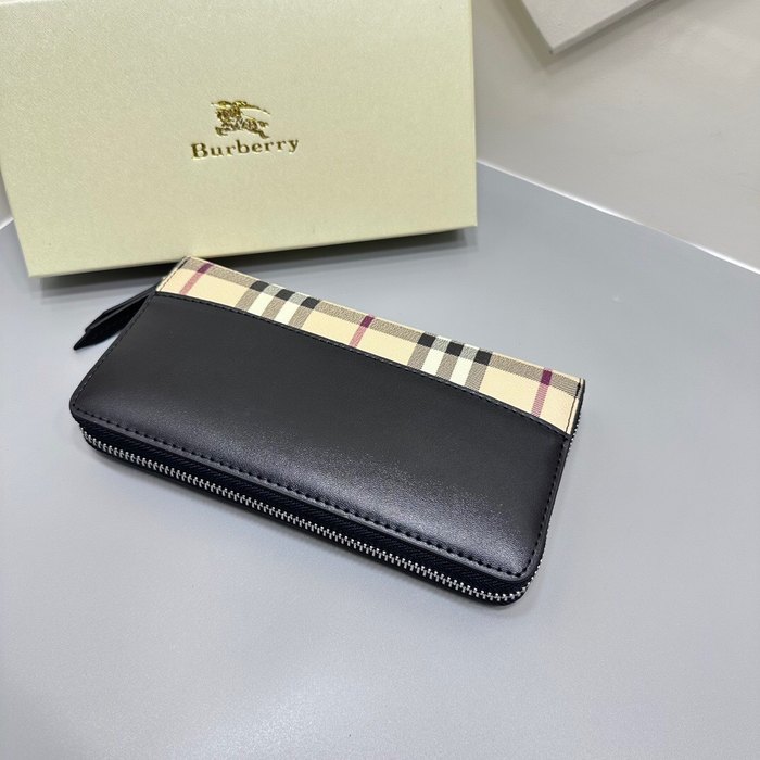 Clutch bag Burberry zip around Black Size 19x10cm