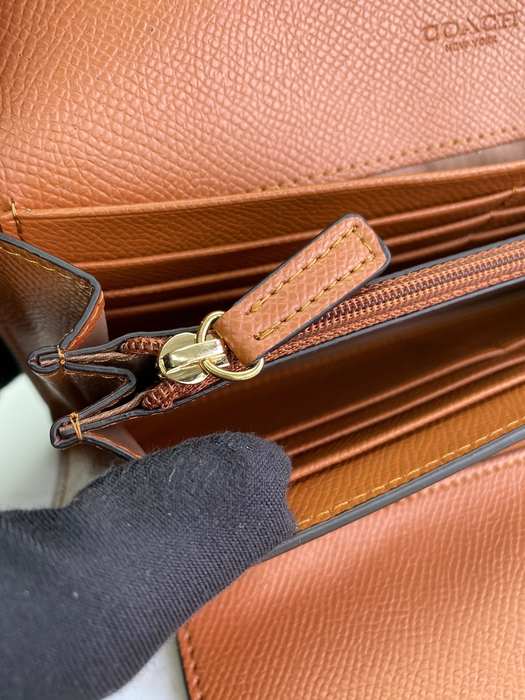 Clutch bag Coach envelope multi card with coin pouch Brown Size 20x10x4cm