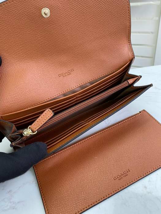Clutch bag Coach envelope multi card with coin pouch Brown Size 20x10x4cm