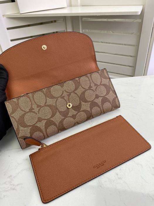Clutch bag Coach envelope multi card with coin pouch Brown Size 20x10x4cm