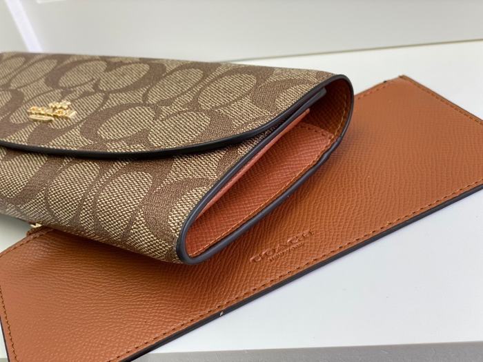 Clutch bag Coach envelope multi card with coin pouch Brown Size 20x10x4cm