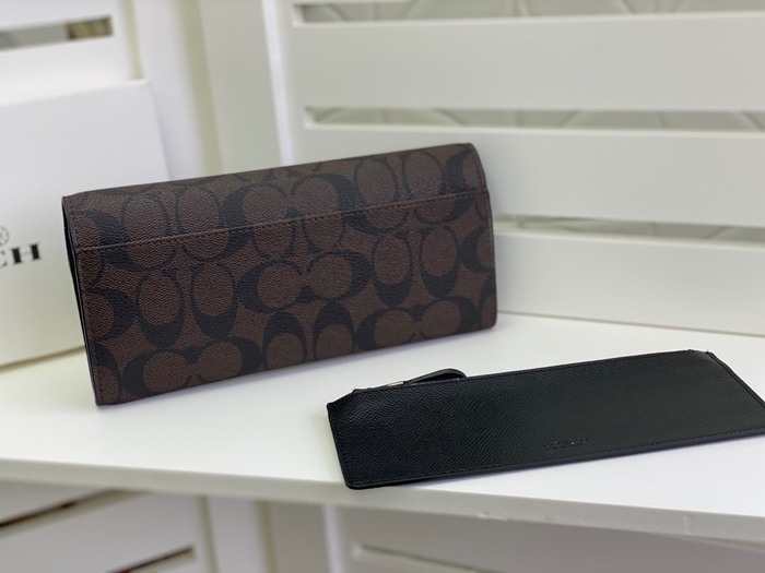 Clutch bag Coach envelope multifunction wallet with coin pouch Brown Size 20x10x4cm