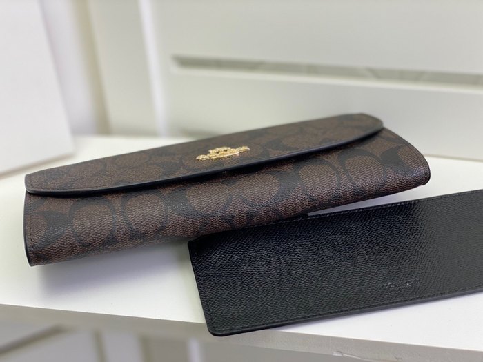 Clutch bag Coach envelope multifunction wallet with coin pouch Brown Size 20x10x4cm