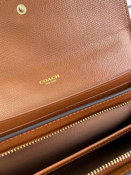 Clutch bag Coach envelope style long wallet Brown Size 20x10x4cm