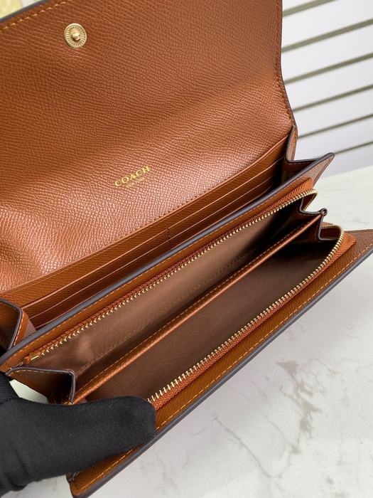 Clutch bag Coach envelope style long wallet Brown Size 20x10x4cm