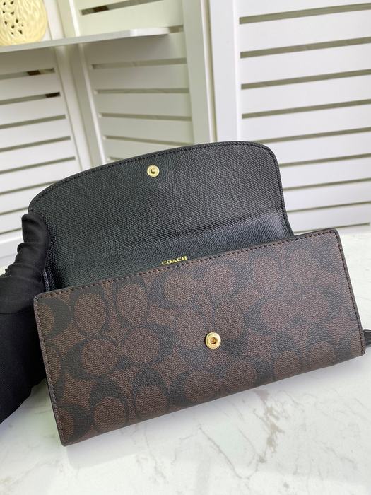 Clutch bag Coach envelope style multi card wallet with coin pouch Brown Size 20x10x4cm