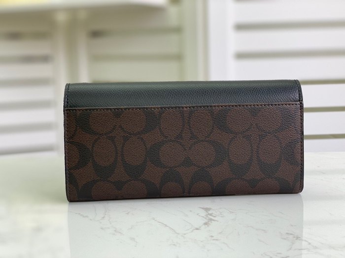 Clutch bag Coach envelope style multi card wallet with coin pouch Brown Size 20x10x4cm
