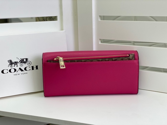 Clutch bag Coach envelope style Burgundy Size 20x10x4cm