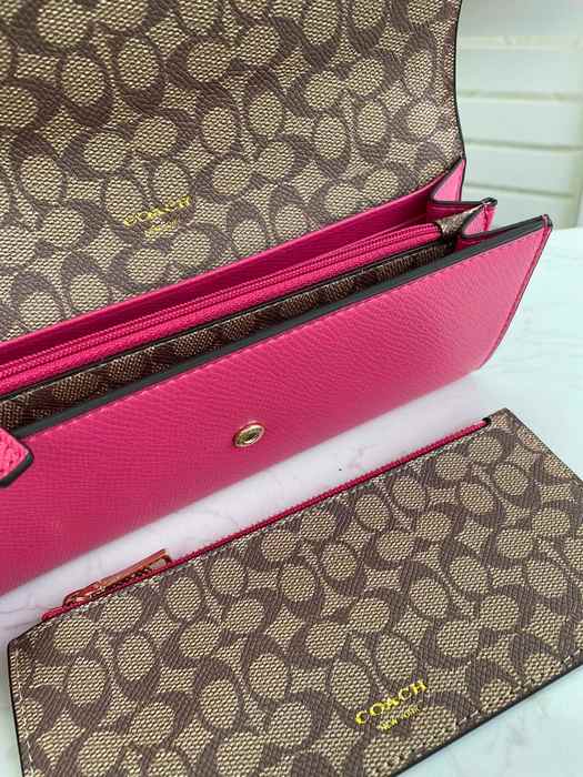 Clutch bag Coach envelope style Burgundy Size 20x10x4cm