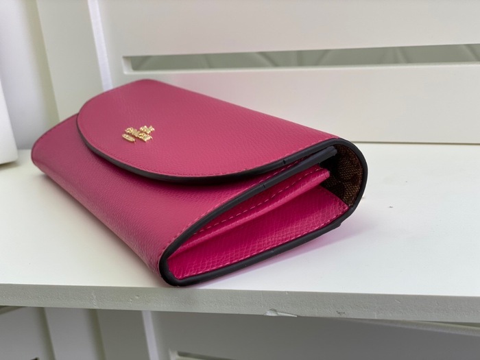 Clutch bag Coach envelope style Burgundy Size 20x10x4cm