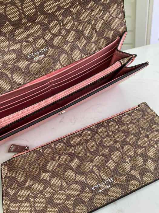 Clutch bag Coach multi card envelope style with coin pouch Beige Size 20x10x4cm