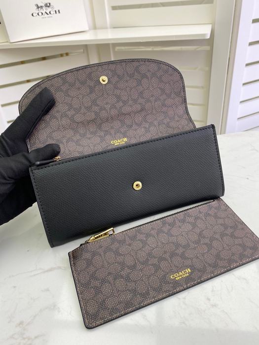 Clutch bag Coach multi card envelope wallet with coin pouch Black Size 20x10x4cm