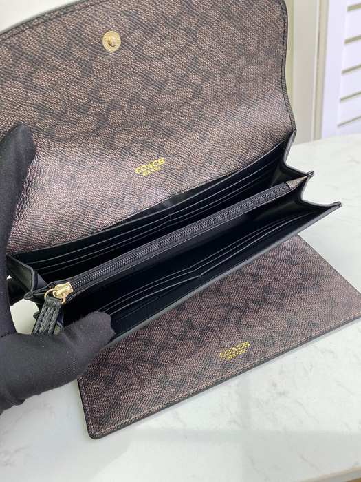 Clutch bag Coach multi card envelope wallet with coin pouch Black Size 20x10x4cm