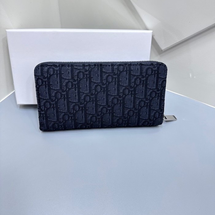 Clutch bag Dior zip around long wallet Navy Size 19x10cm