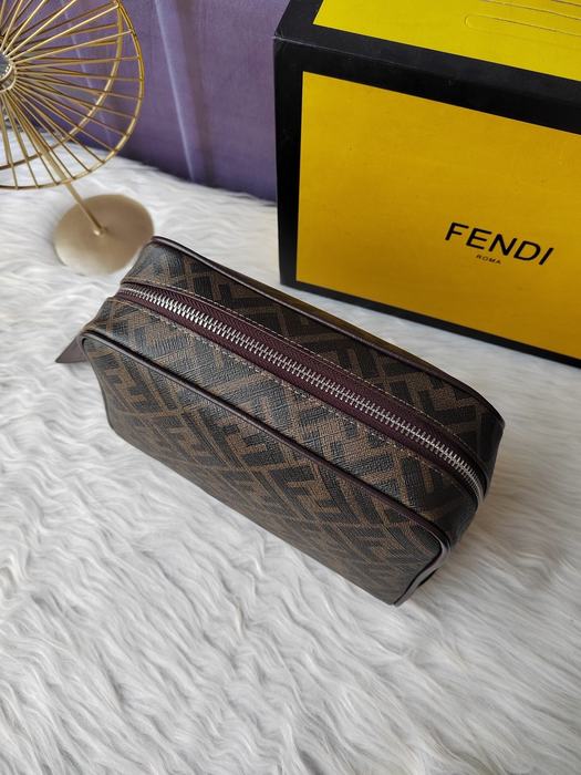 Clutch bag Fendi cosmetic pouch Brown Size 25x17x13cm