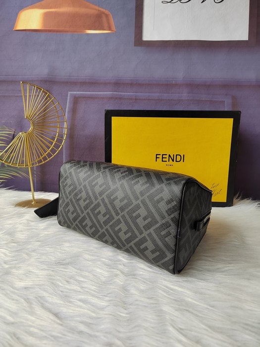 Clutch bag Fendi cosmetic pouch Grey Size 25x17x13cm