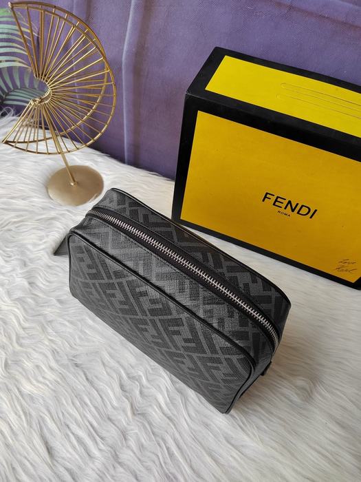 Clutch bag Fendi cosmetic pouch Grey Size 25x17x13cm